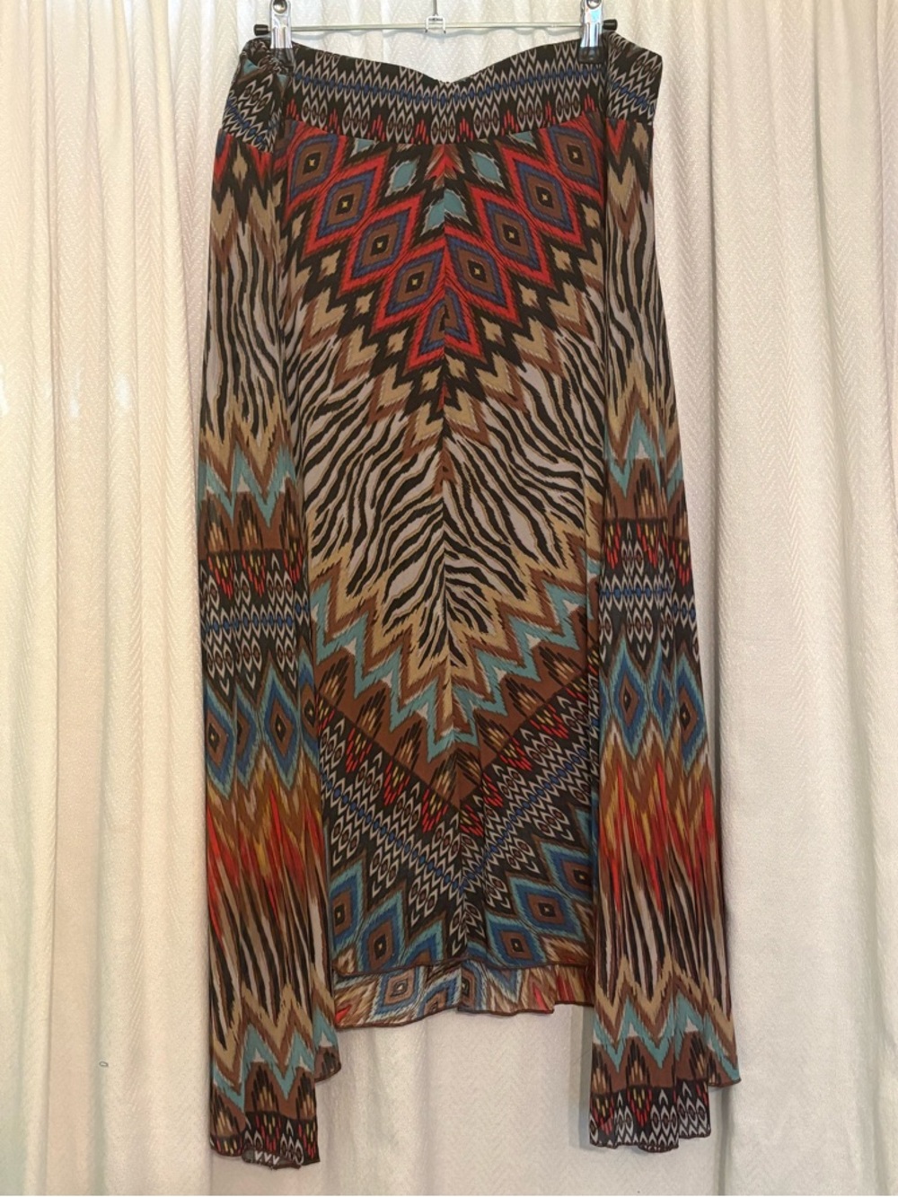 New Directions Multicolor Boho Maxi Skirt